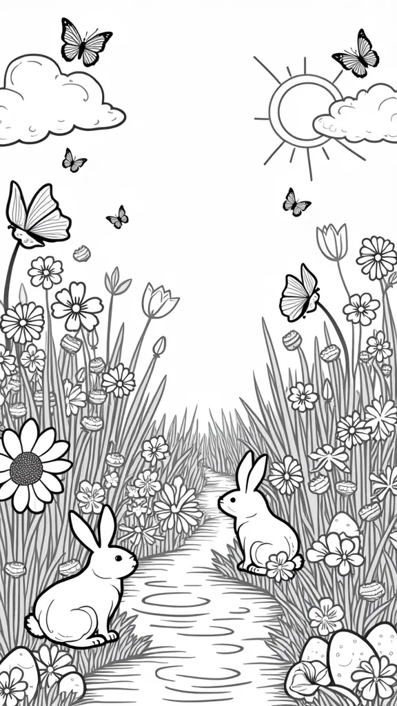 spring coloring page free